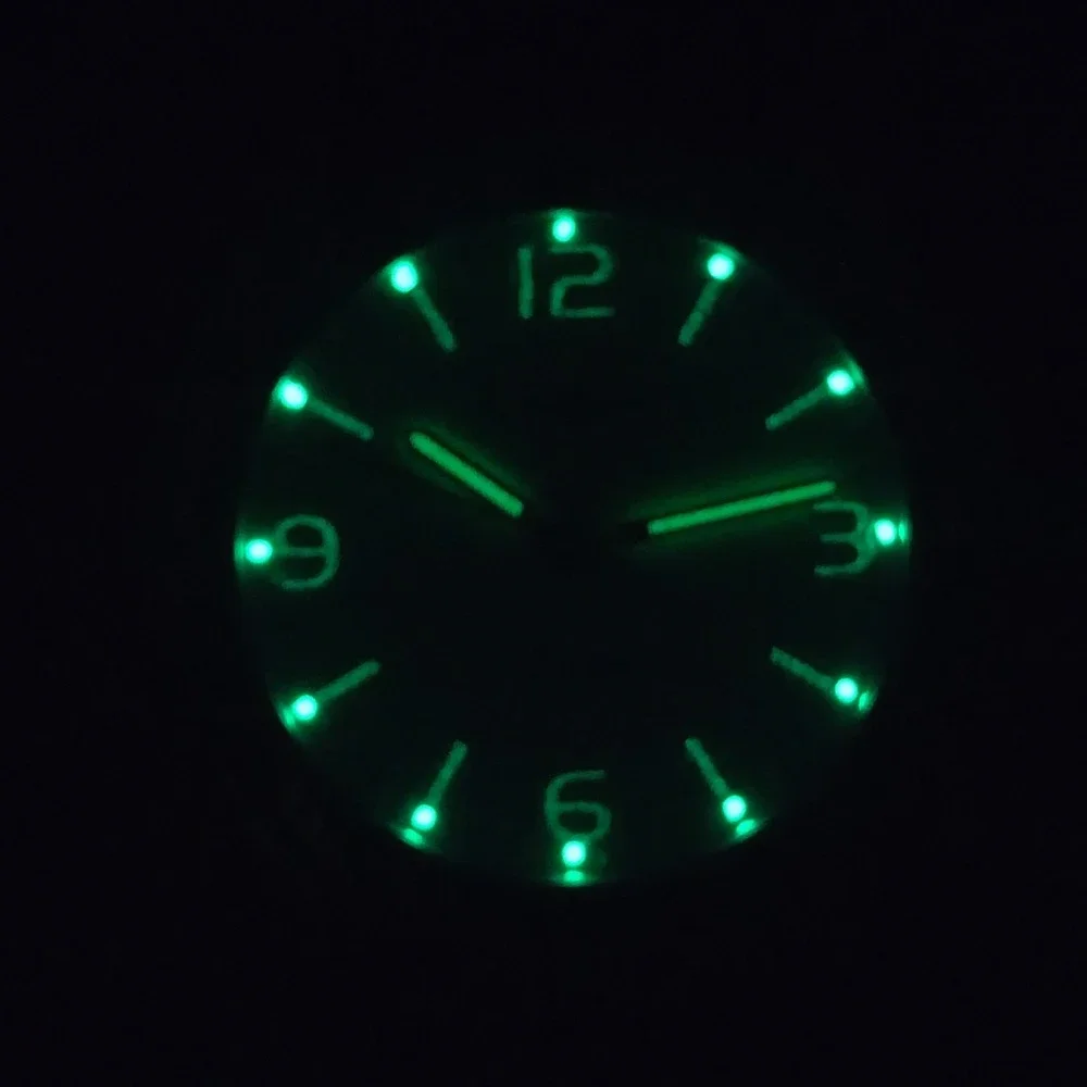 Vintage 2001 Captain 33mm Mens Quartz Watch New Leather Strap Lume Dial Restored